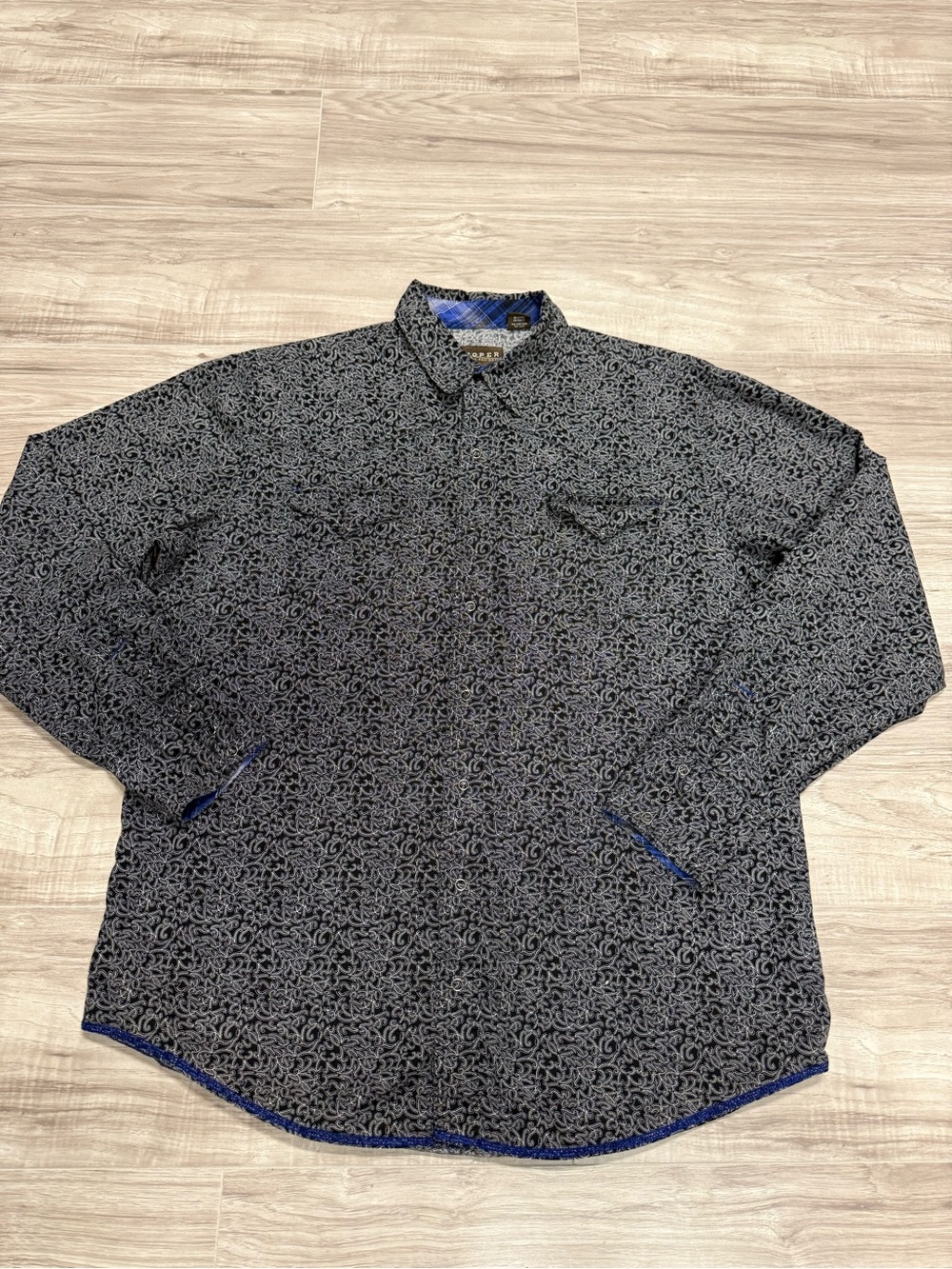 Roper Black Paisley Print Shirt Men Size XL Western Cowboy Snap Style Clean 🧼